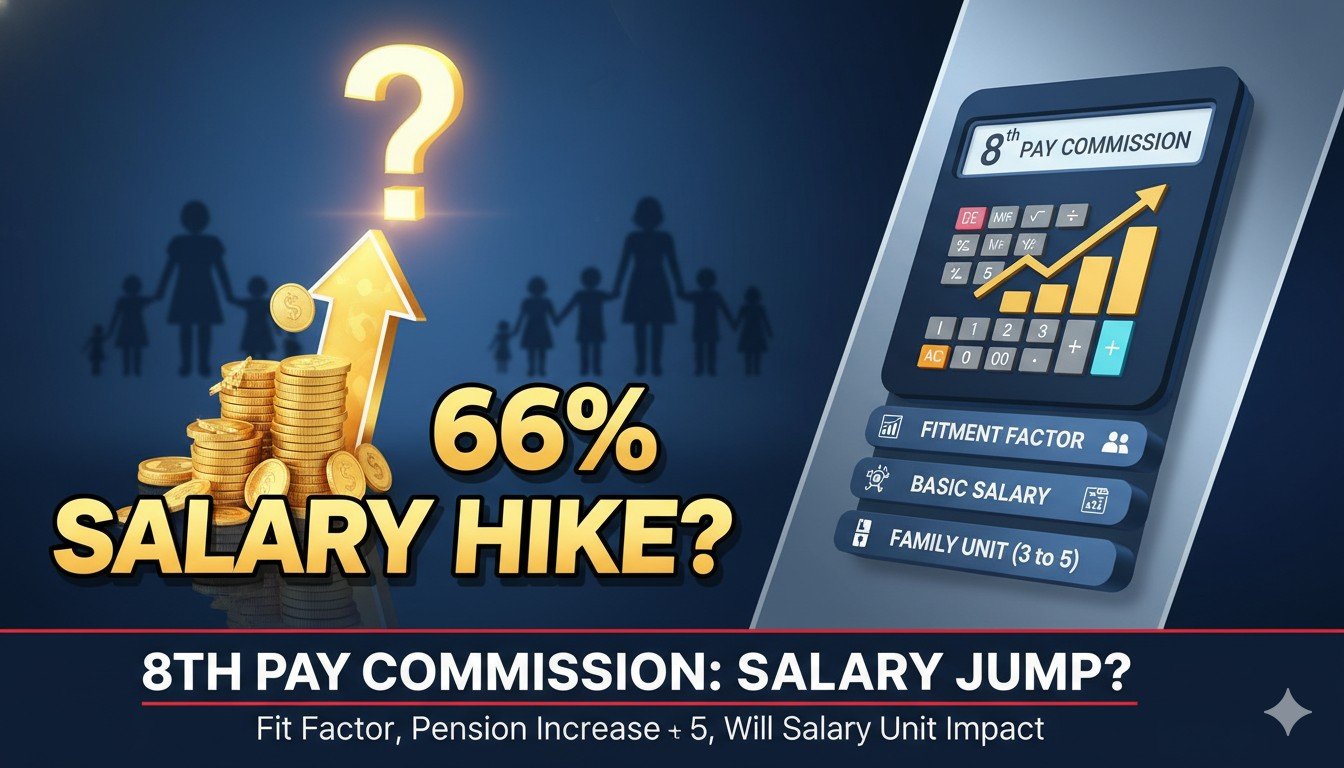 8th Pay Commission में फैमिली यूनिट बढ़ने से सैलरी में 66% उछाल की संभावना, फिटमेंट फैक्टर और पेंशन डिटेल्स