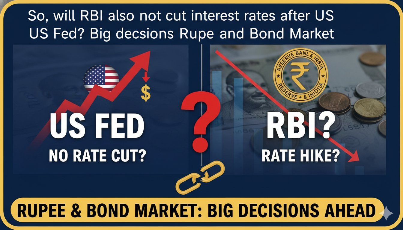 RBI मुख्यालय की इमारत और गिरते रुपये का ग्राफिकल रिप्रेजेंटेशन.