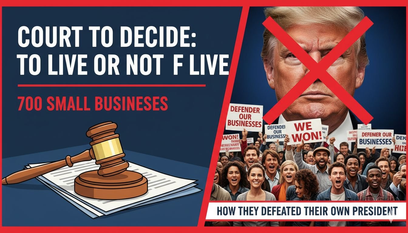 अमेरिकी सुप्रीम कोर्ट भवन के सामने छोटे कारोबारियों की जीत का प्रतीक, ट्रंप टैरिफ रद्द