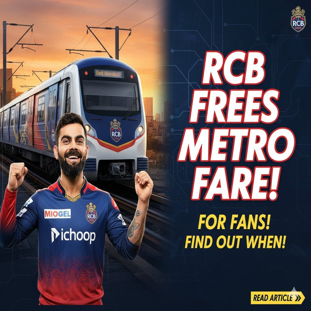विराट कोहली की RCB मैच टिकट पर बेंगलुरु मेट्रो फ्री राइड ऑफर, IPL 2026