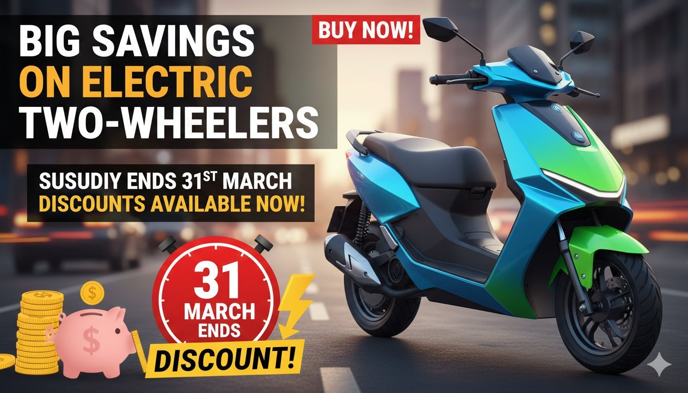 31 मार्च सब्सिडी खत्म होने से पहले इलेक्ट्रिक स्कूटर पर बड़ा डिस्काउंट, Bajaj Chetak और TVS iQube जैसे मॉडल्स की इमेज