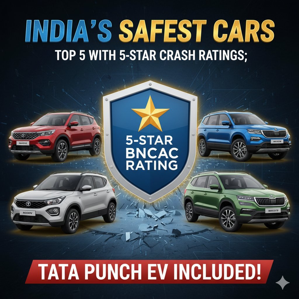 भारत NCAP क्रैश टेस्ट में 5-स्टार रेटिंग वाली टॉप कारें, टाटा पंच EV सहित